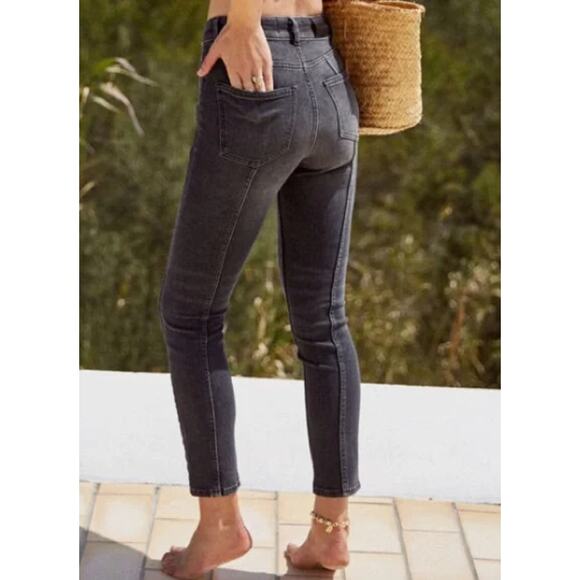 The Kooples Womens 26 Lizy Seamed Paneled Jeans Black Moto Biker Grunge Edgy - Picture 4 of 15